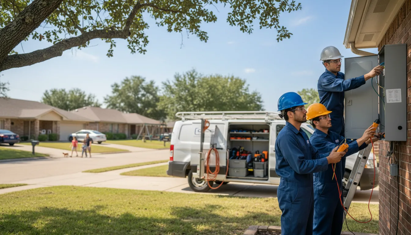 Certified electrician providing emergency electrical services in Hemphill, TX